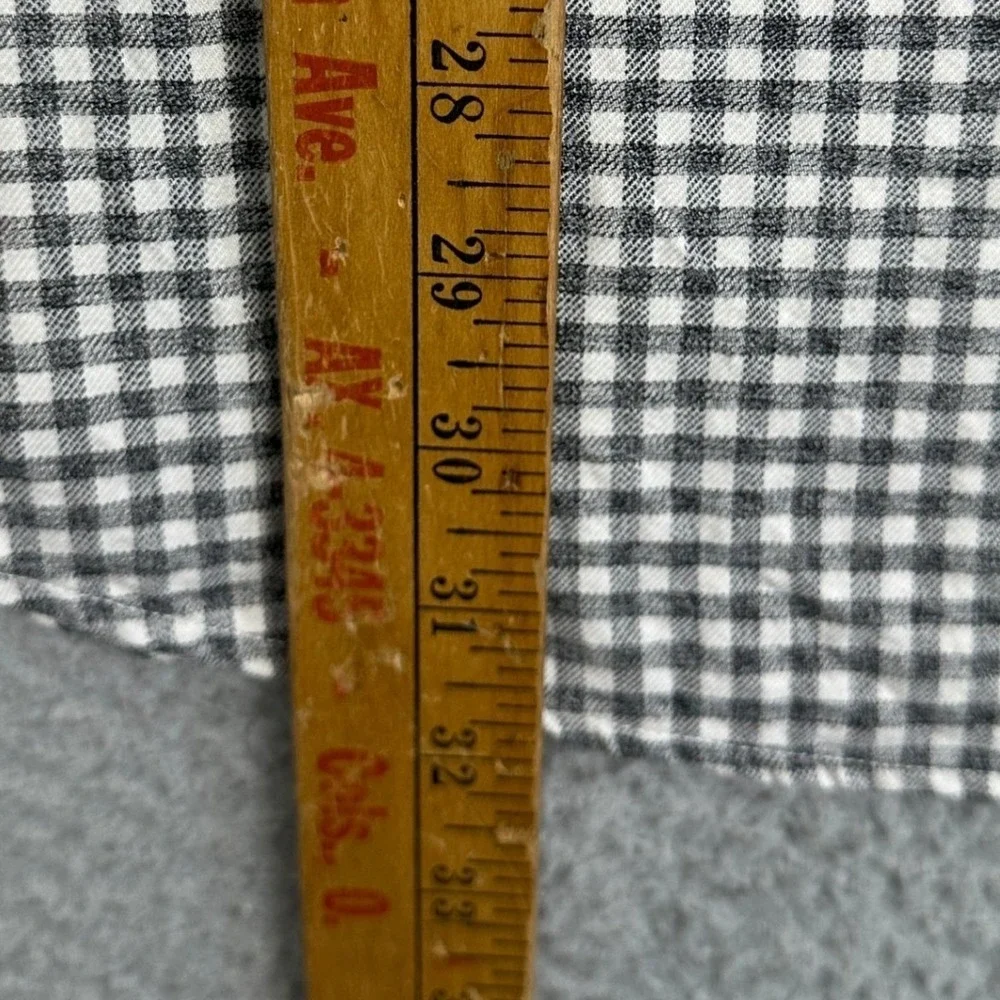 Banana Republic Shirt Mens 2XL Black White Grant Fit Luxe Flannel Gingham Check